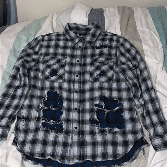 Hudson Jeans Other - Hudson Distressed Plaid Flannel